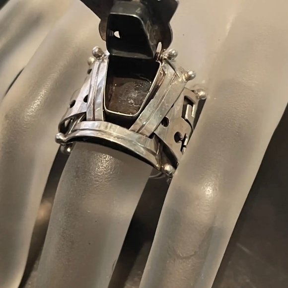 Rare Vintage Mexico Knight Helmet Poison Sterling Silver Statement Adjustable R - Picture 8 of 13